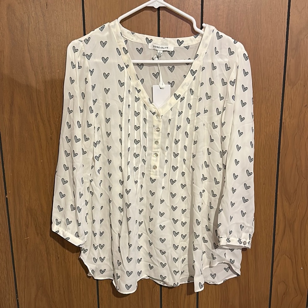 Rose + Olive Heart Blouse